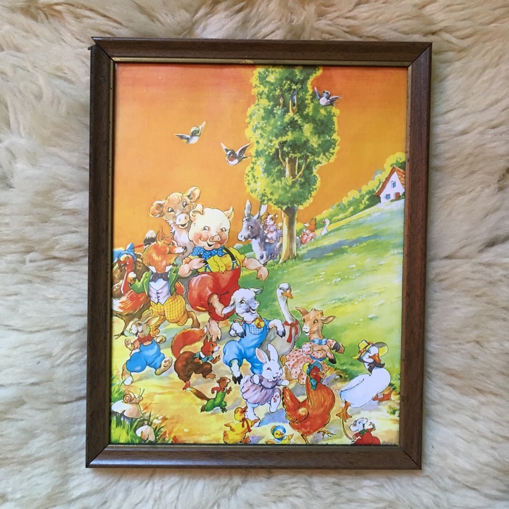 Retro Animals on Parade Print